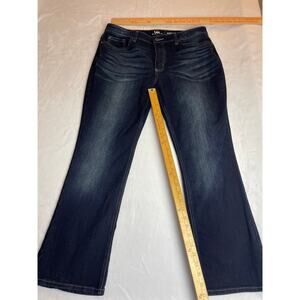 Lee Riders Midrise Boot Cut Jeans Women Petite Size 14P Dark Wash Denim